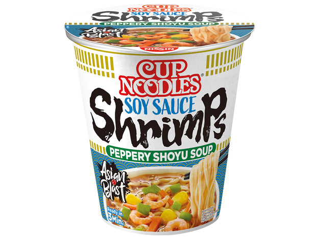 Nissin Soy Shrimp Cup Noodles 63g Instant juha s kozicama