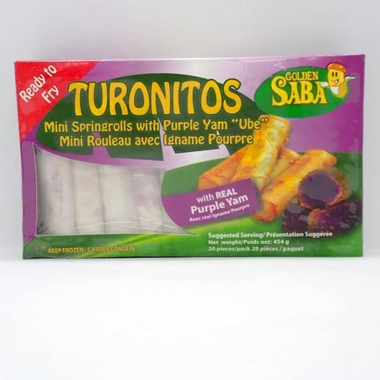 Golden Saba Turon Saba &amp; Ube 454g Rolade sa bananama