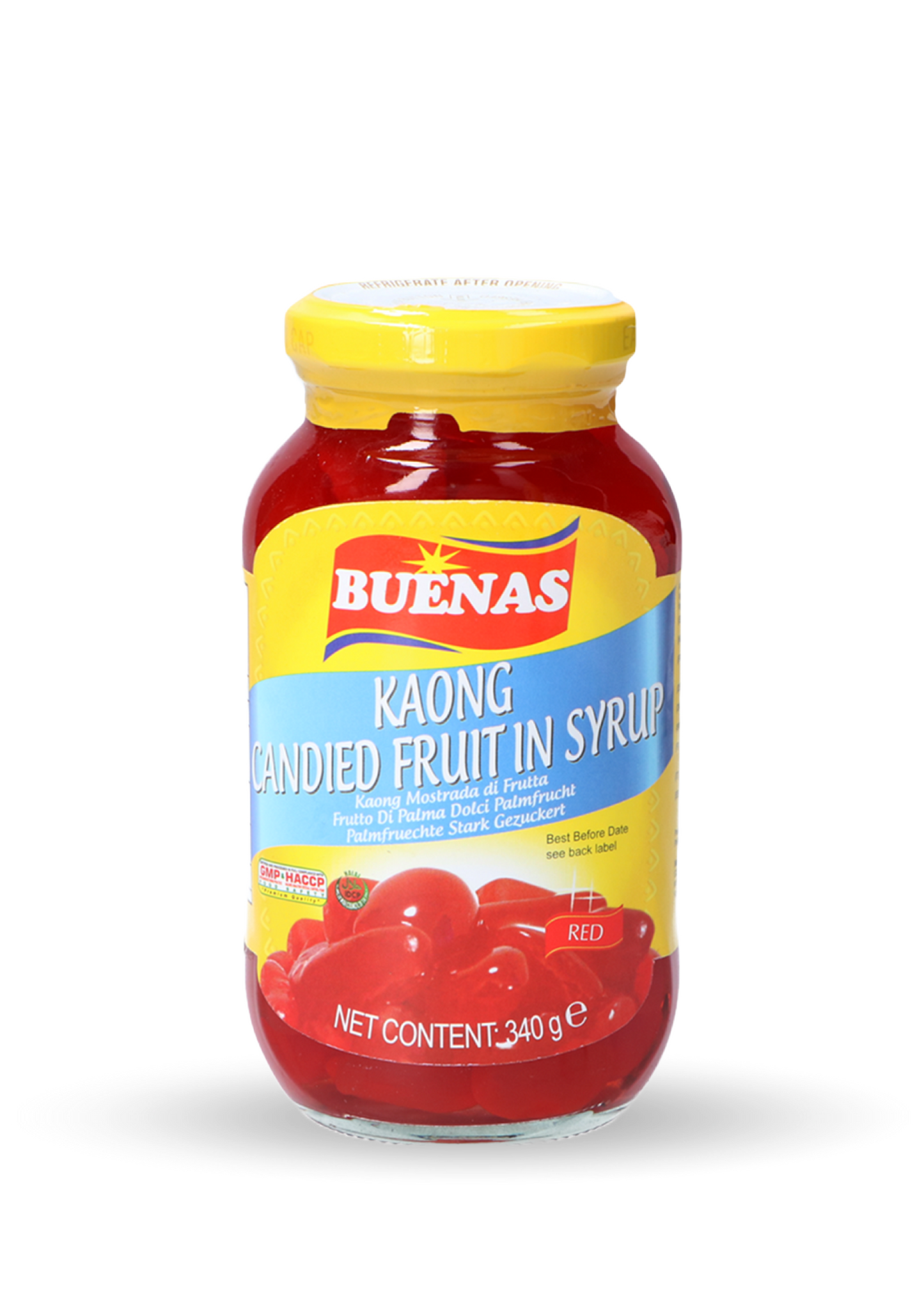 Buenas Palm Fruit Kaong Red in Jar 340g Palmino voće