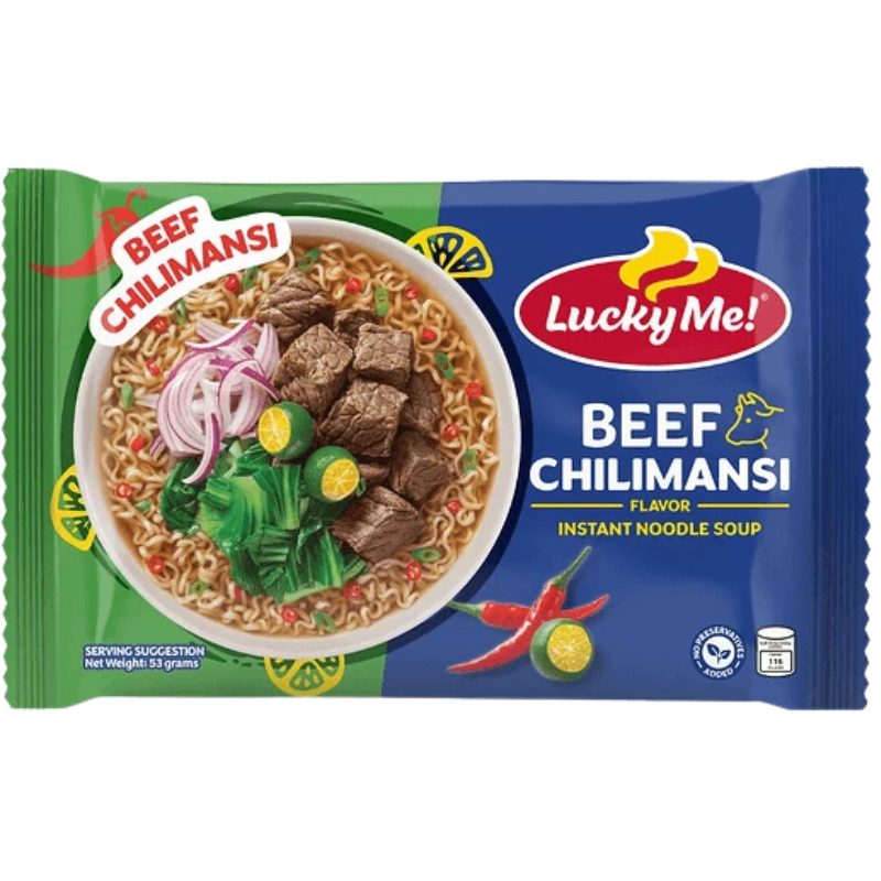 Lucky Me Pancit Canton Beef Chillimansi PH Noodles 53g Instant rezanci